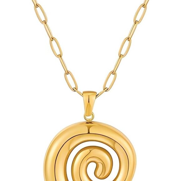 Chunky Gold Necklace Simple Starfish Shell Pendant Conch Seashell Necklace Bohem - Picture 1 of 7